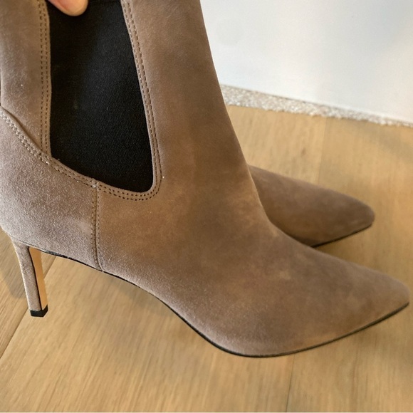 Veronica Beard Leland Ankle Booties 5.5 Suede Boots Heel Point Toe new - Picture 5 of 7